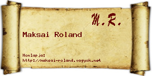 Maksai Roland névjegykártya